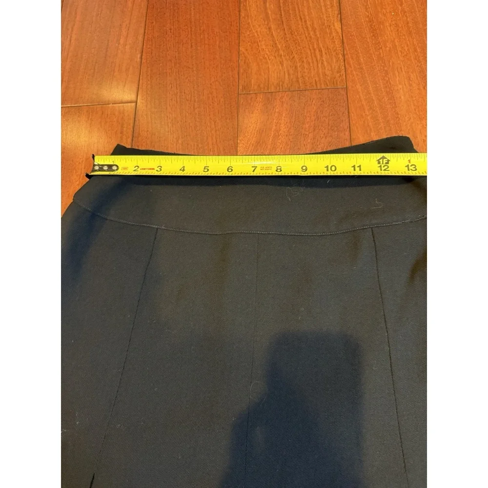 CHANEL Pleated Skirt Fully Lined Wool Mid Length 23in Long |‎ Black | UK 38 US 6